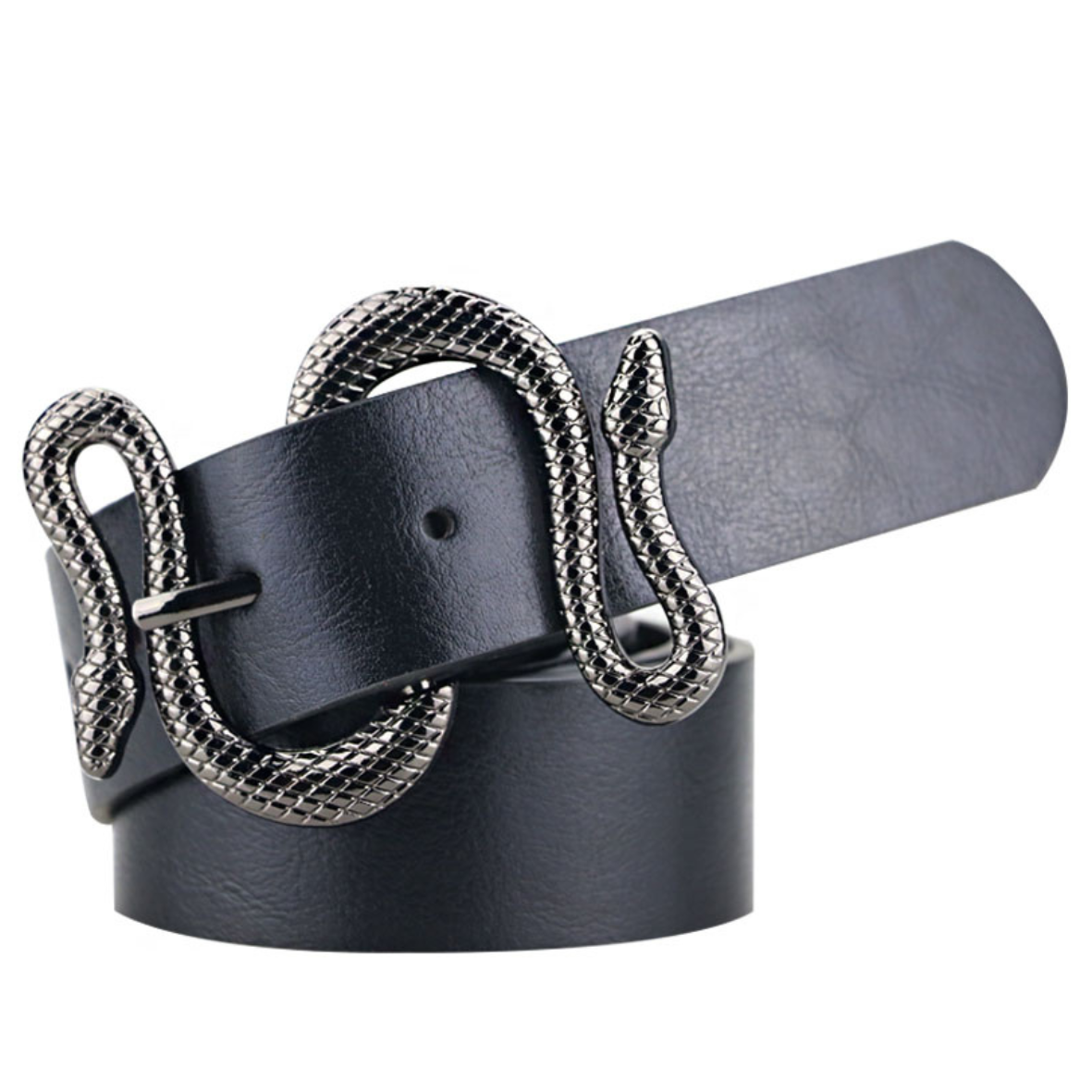 Cinto de couro  feminino - Fivela cobra