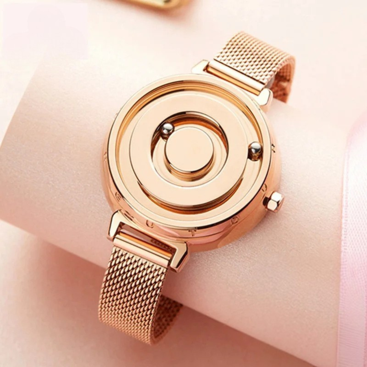 Relógio de pulso feminino com ponteiros em esferas - Magnetic