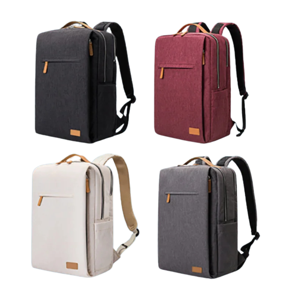 Mochila feminina multifuncional de poliéster com entrada USB e USB-C