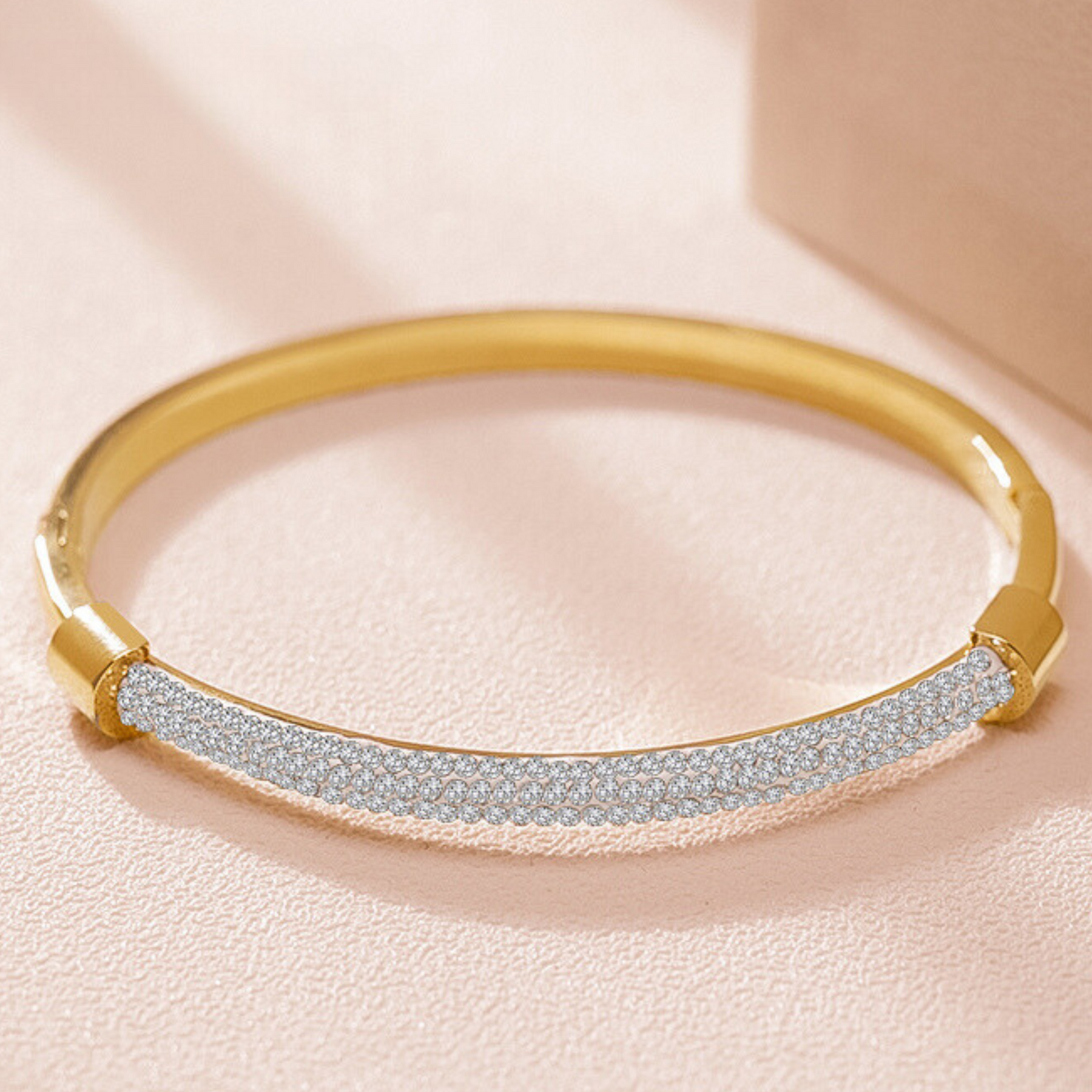 Bracelete feminino folheado com brilhantes - Divina