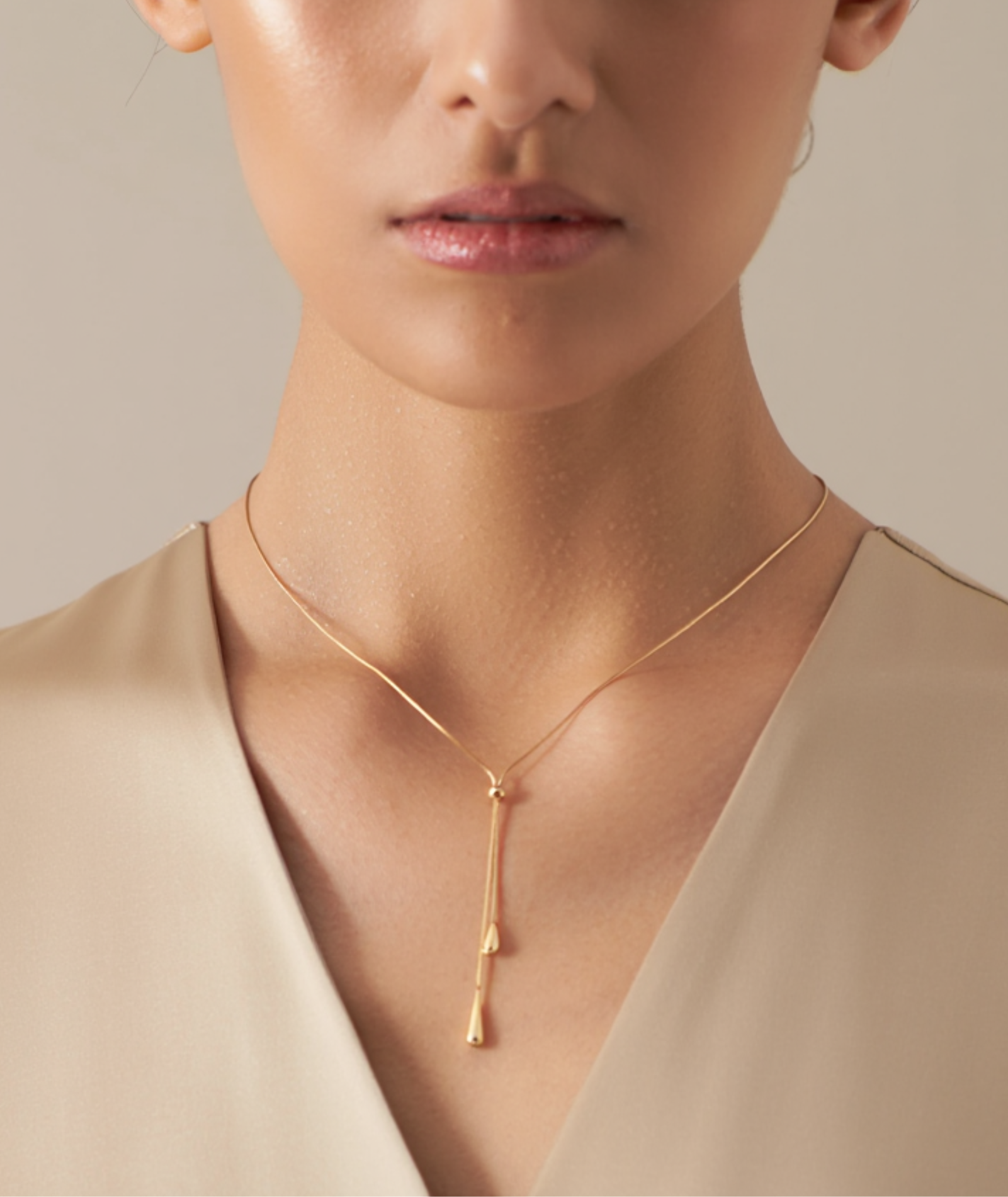 Colar feminino folheado - Golden Drop