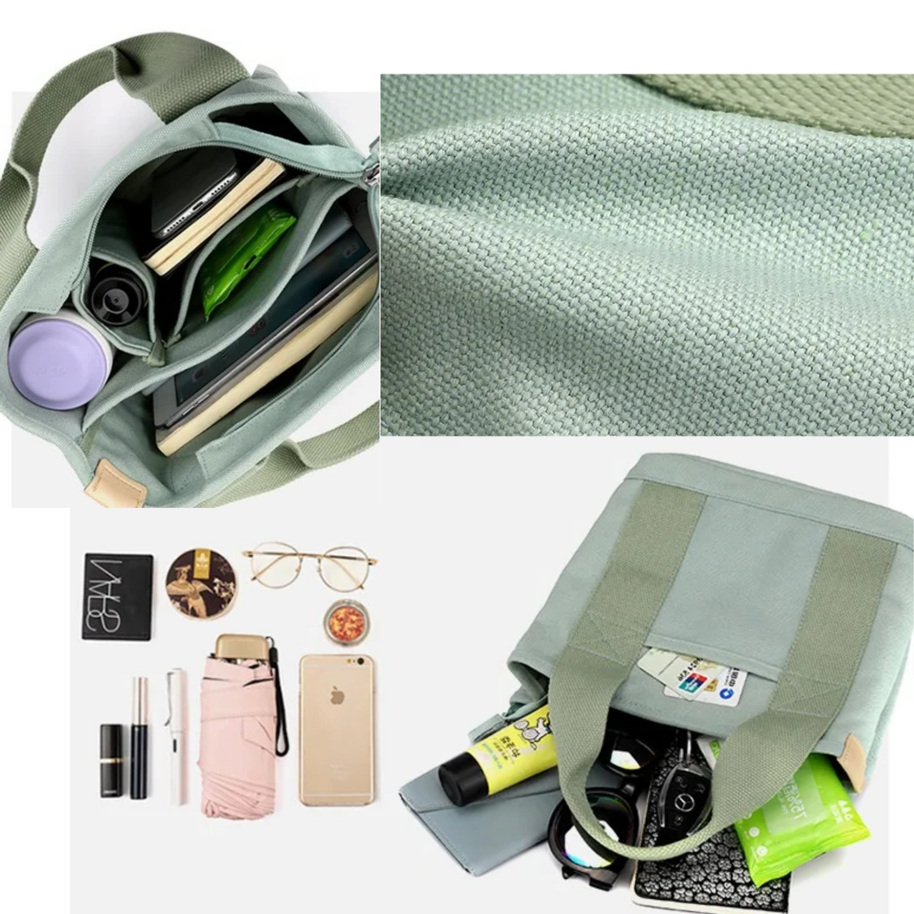 Bolsa feminina de lona com alça removível - Alice