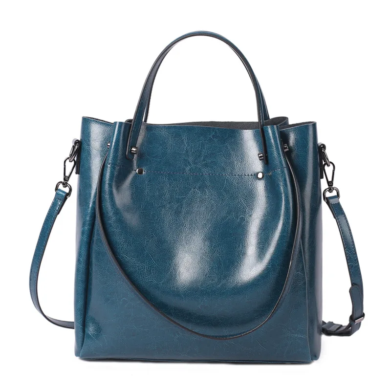 Bolsa feminina grande de couro legitimo - Carmin