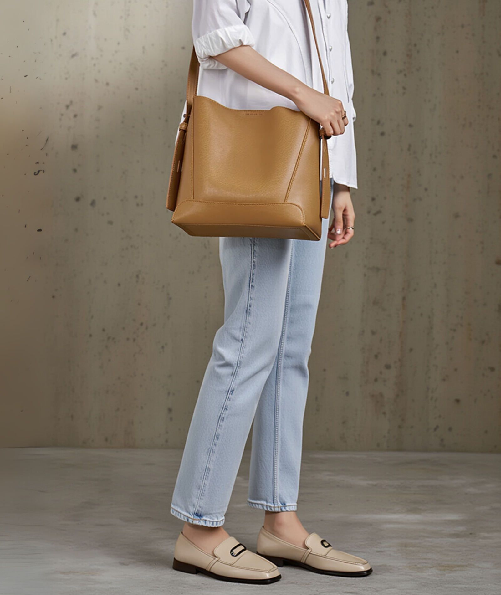 Bolsa feminina alça transversal de couro genuíno - Diamond