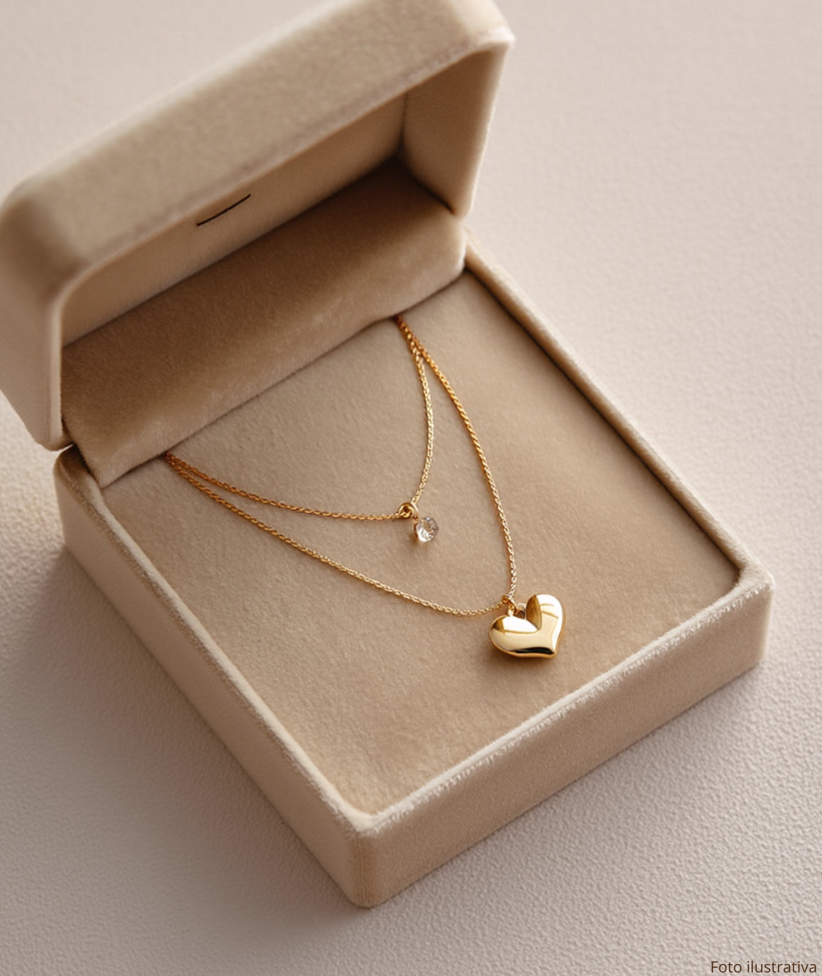 Colar feminino folheado - Shining Heart