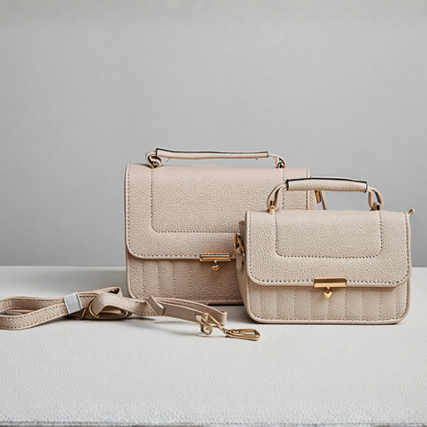 Kit com 2 bolsas de couro com alça adicional - Essencial