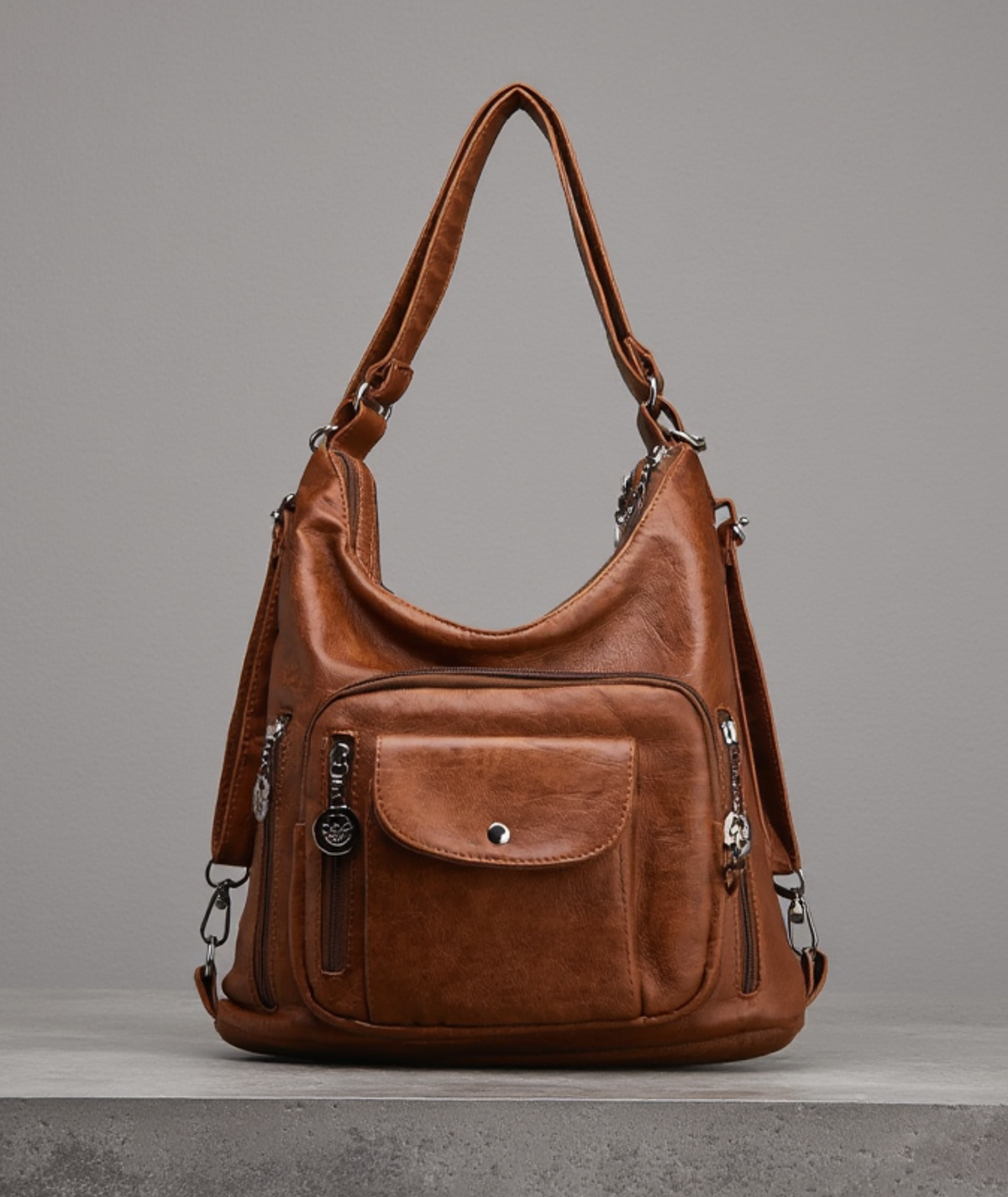 Bolsa feminina de couro ecológico com alça ajustável - Marrocos