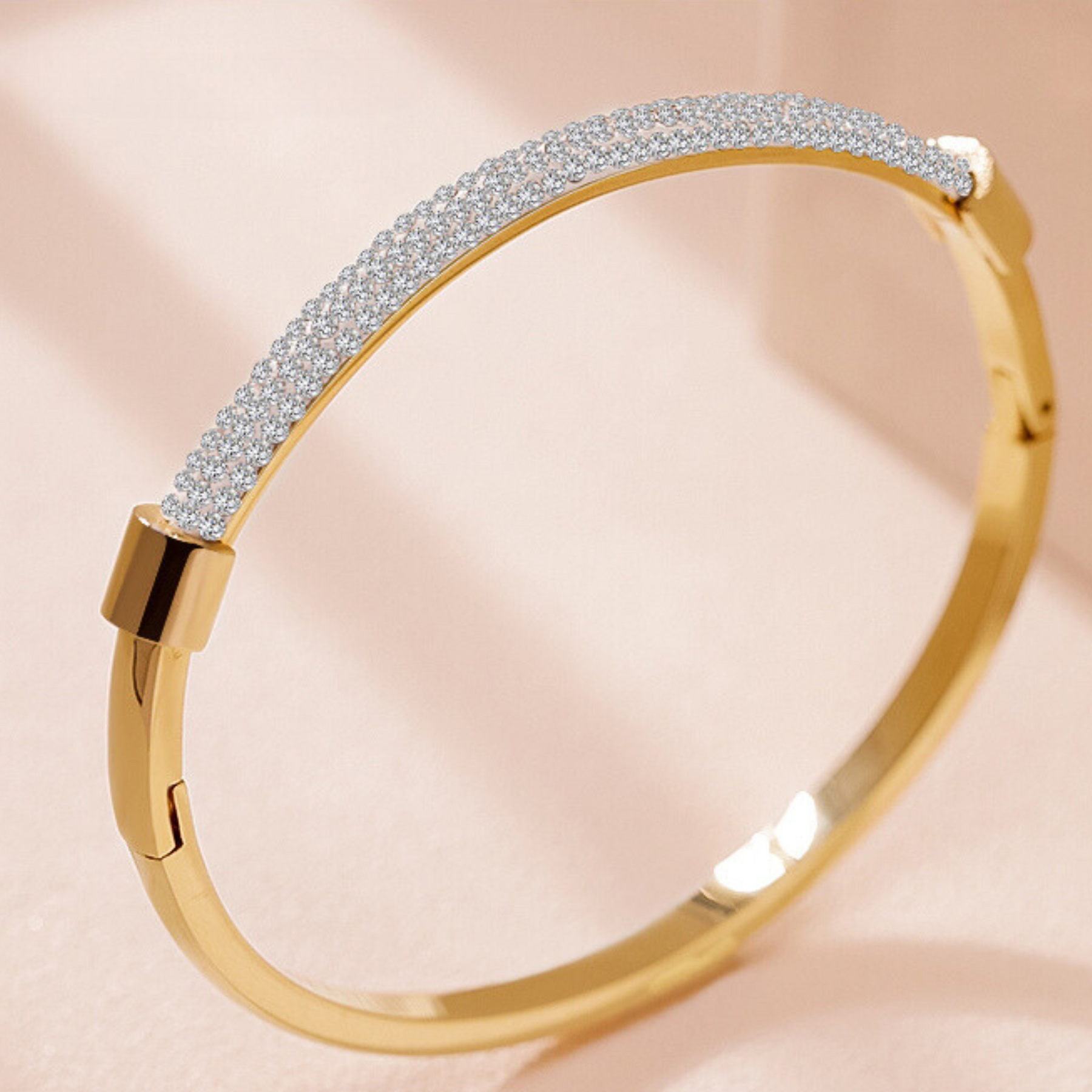 Bracelete feminino folheado com brilhantes - Divina