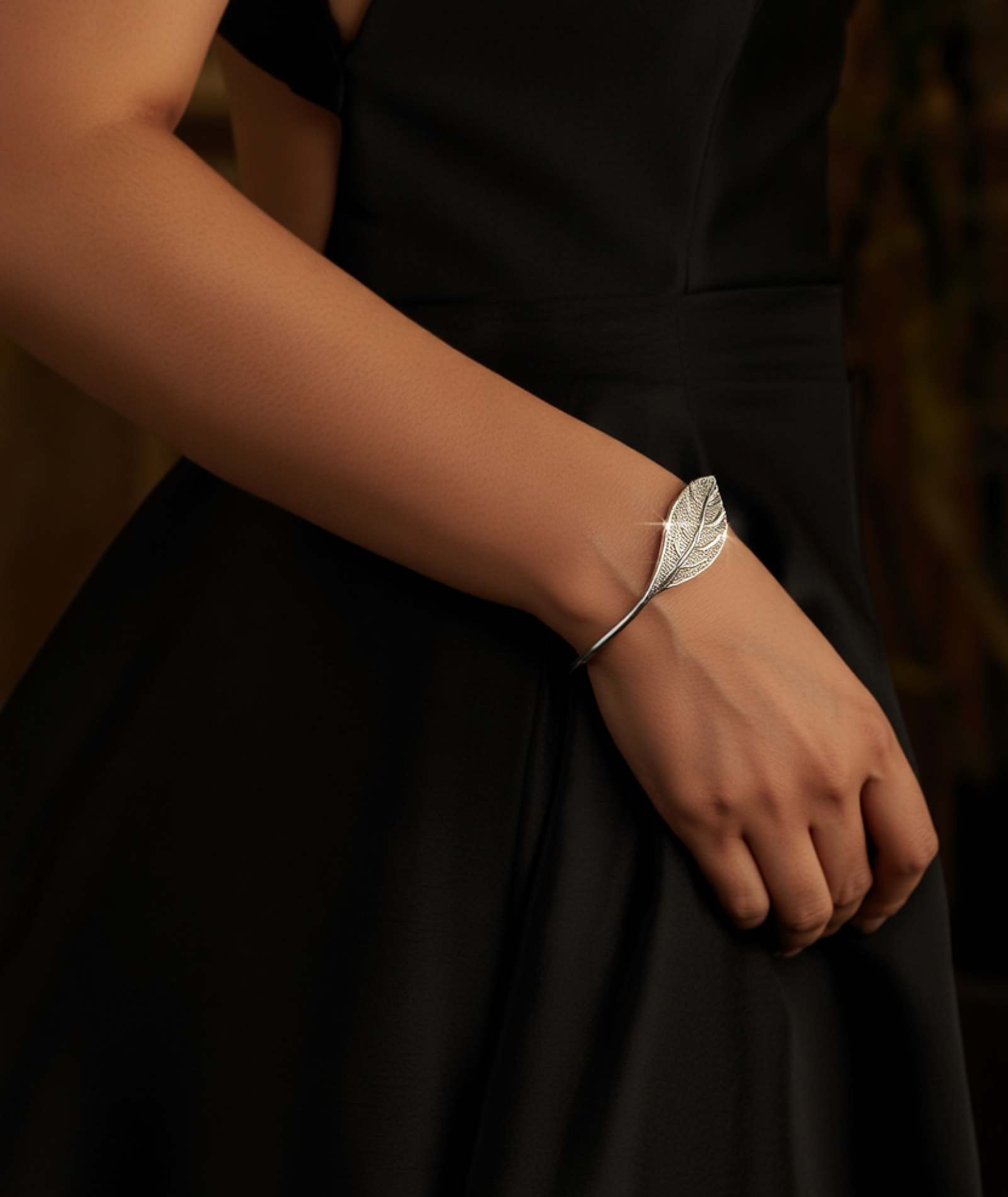 Bracelete feminino em prata 925 - Feuille