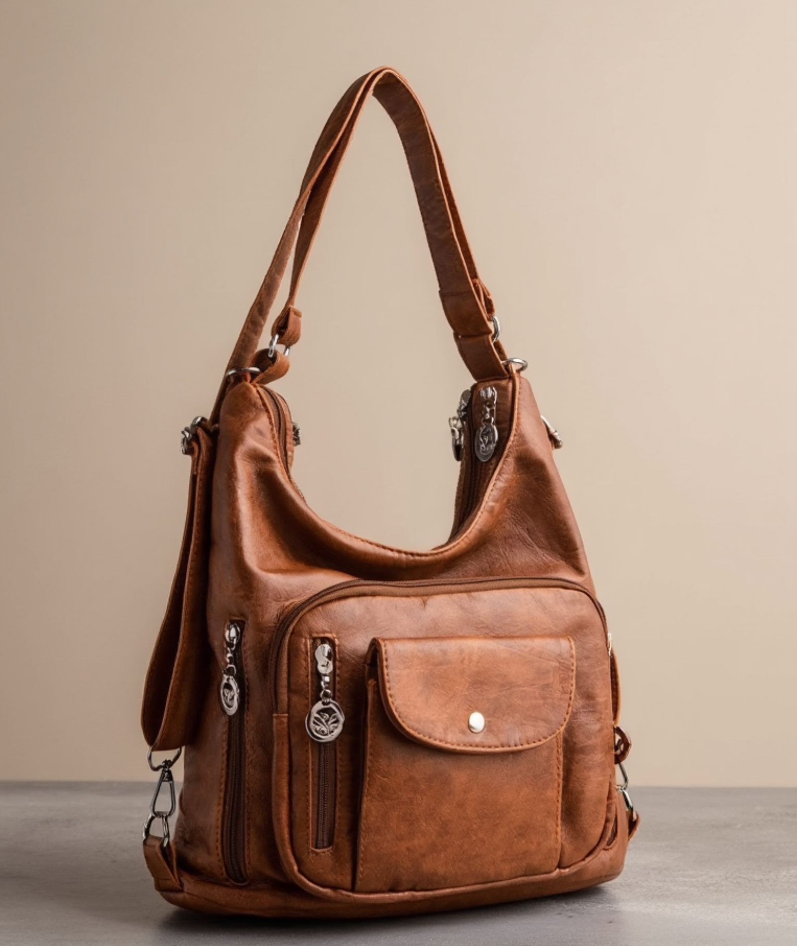 Bolsa feminina de couro ecológico com alça ajustável - Marrocos