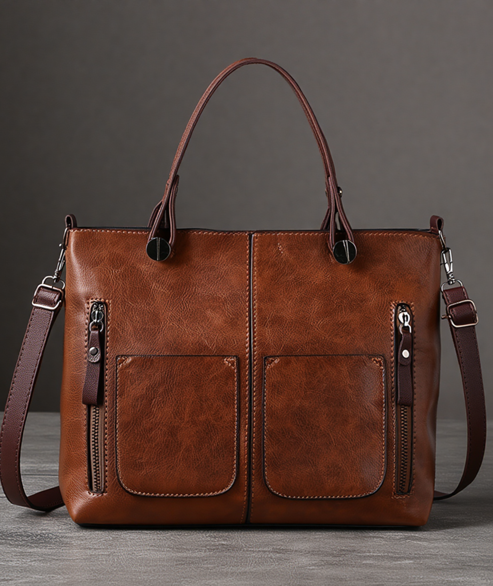 Bolsa feminina grande de couro - Edna