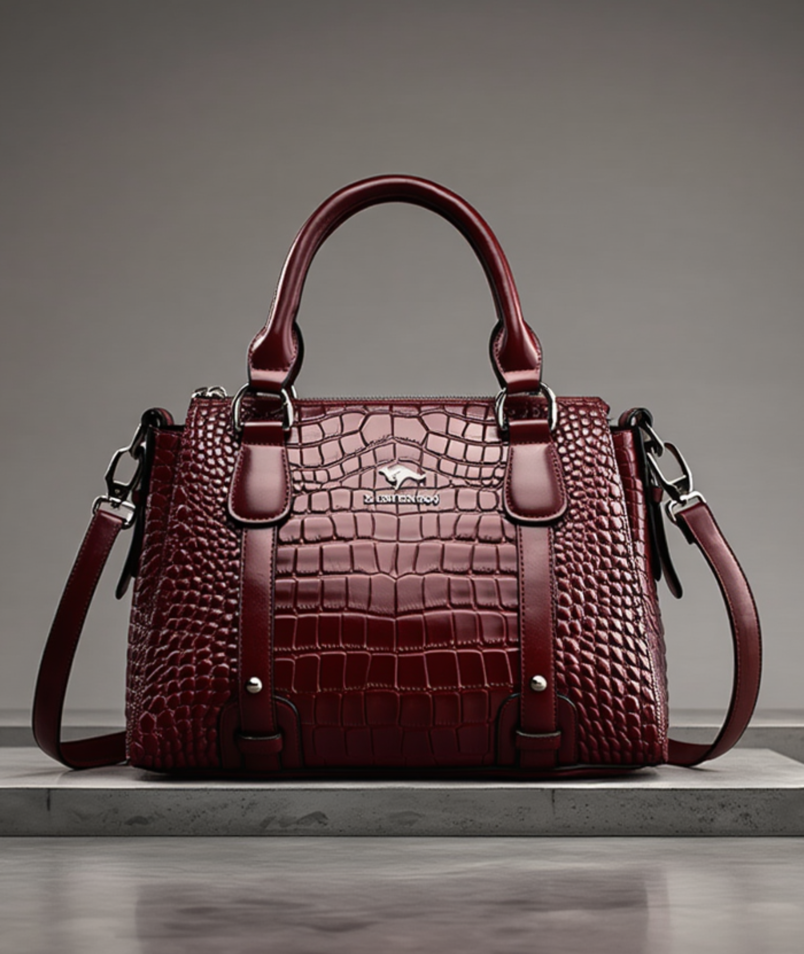 Bolsa feminina elegante couro genuíno - Crocodille