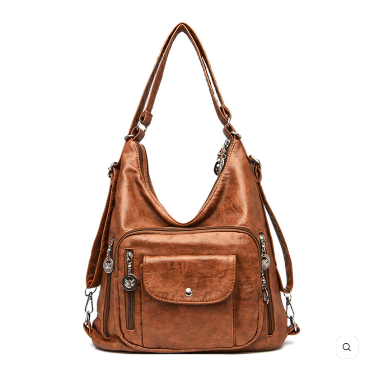 Bolsa feminina de couro ecológico com alça ajustável - Marrocos