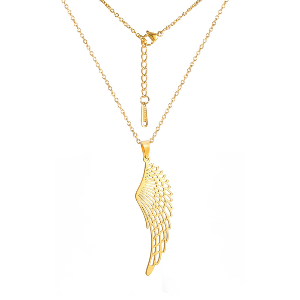 Colar feminino folheado - Asa de anjo