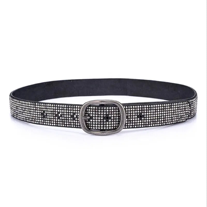 Cinto de couro feminino - Diamond Strass