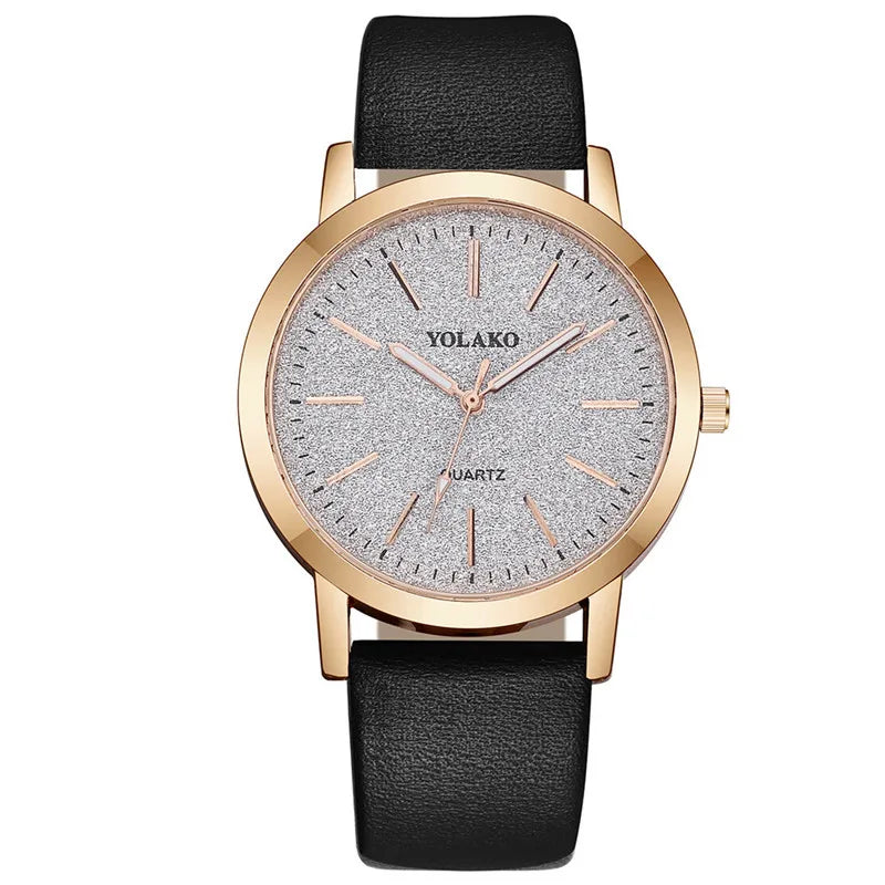 Relógio feminino quartz com pulseira de couro - Paris
