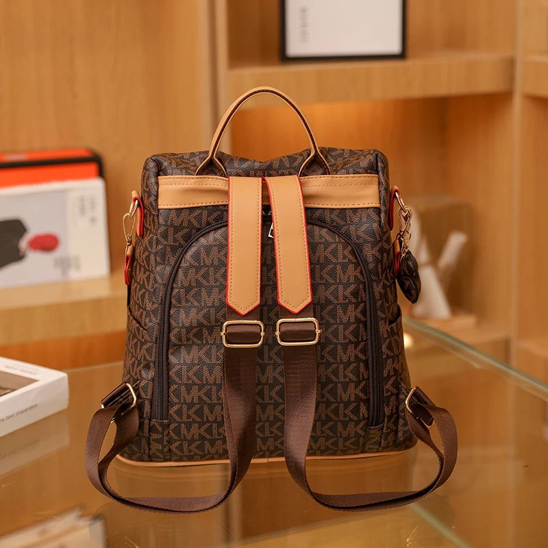 Mochila feminina couro com alça transversal - Jasmine