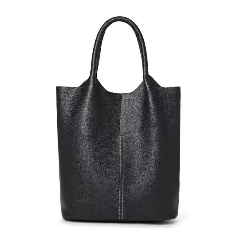 Bolsa feminina grande de couro genuíno