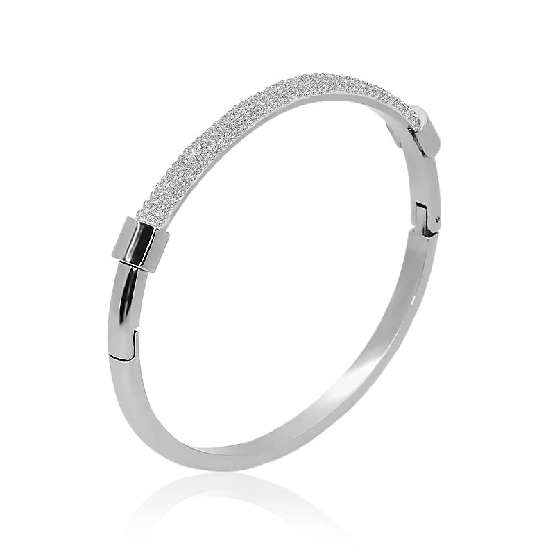 Bracelete feminino folheado com brilhantes - Divina