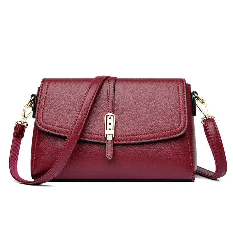 Bolsa feminina de couro com dupla alça removível