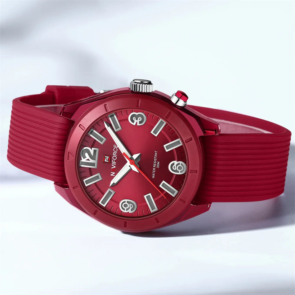 Relógio feminino quartzo silicone a prova d'agua