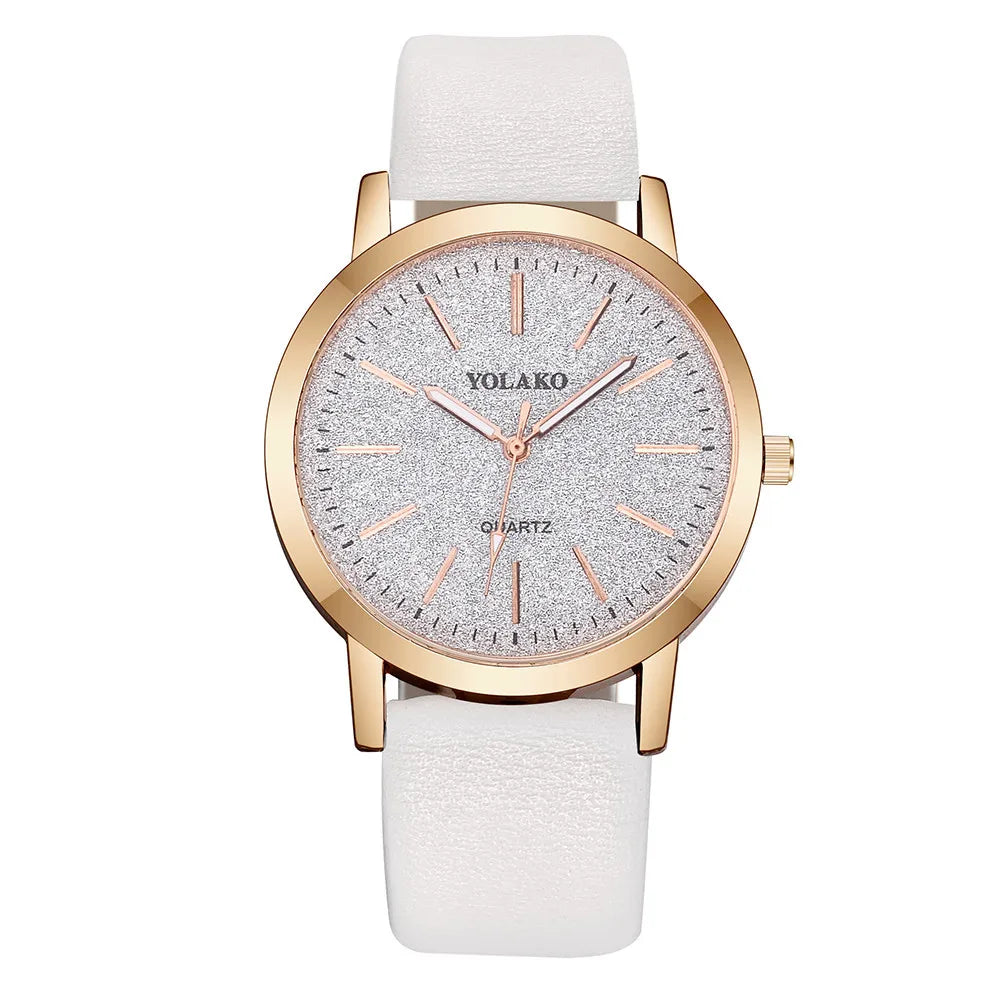Relógio feminino quartz com pulseira de couro - Paris