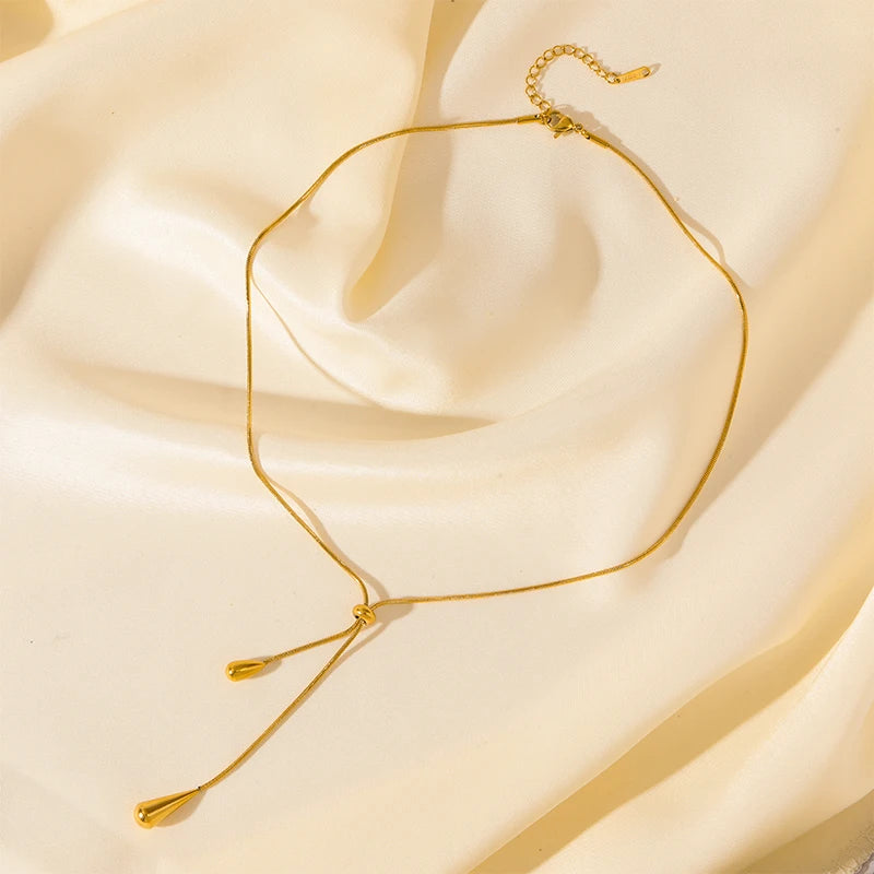 Colar feminino folheado - Golden Drop