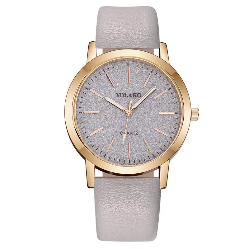Relógio feminino quartz com pulseira de couro - Paris