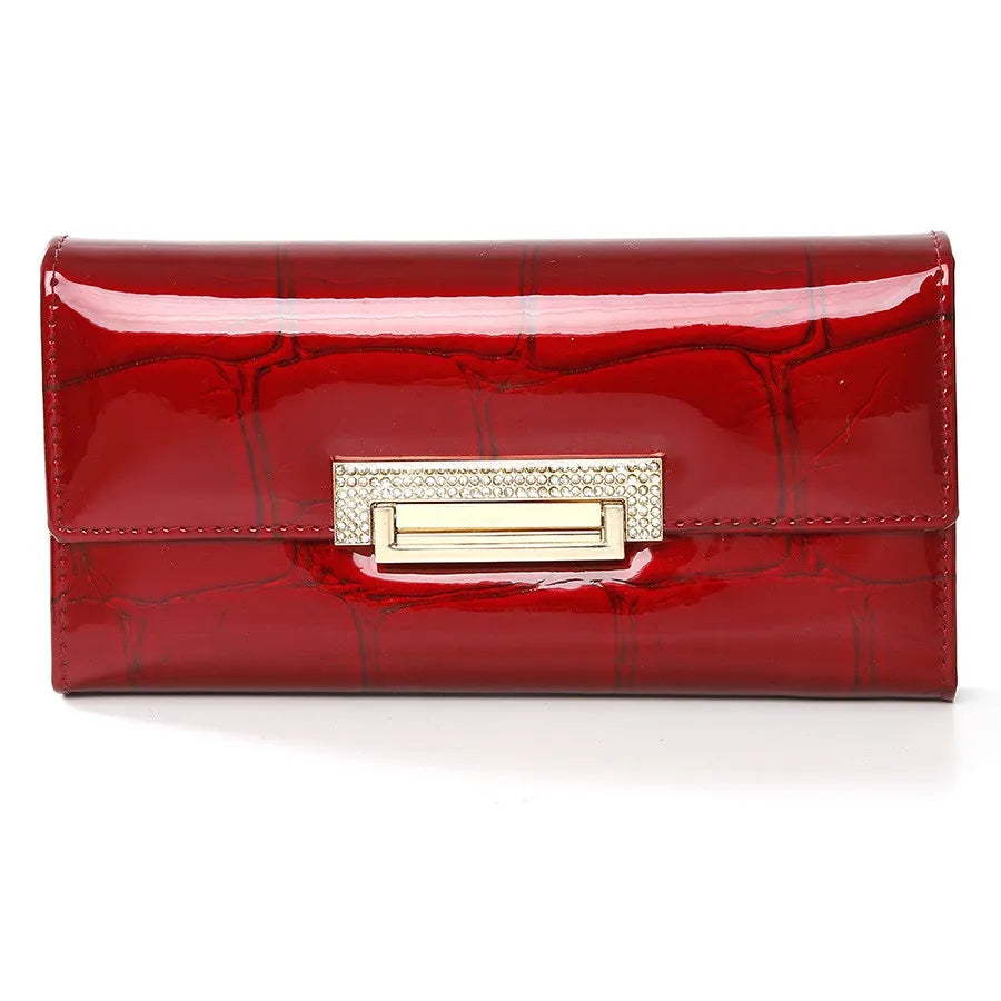 Carteira longa de couro feminina - Crocodile