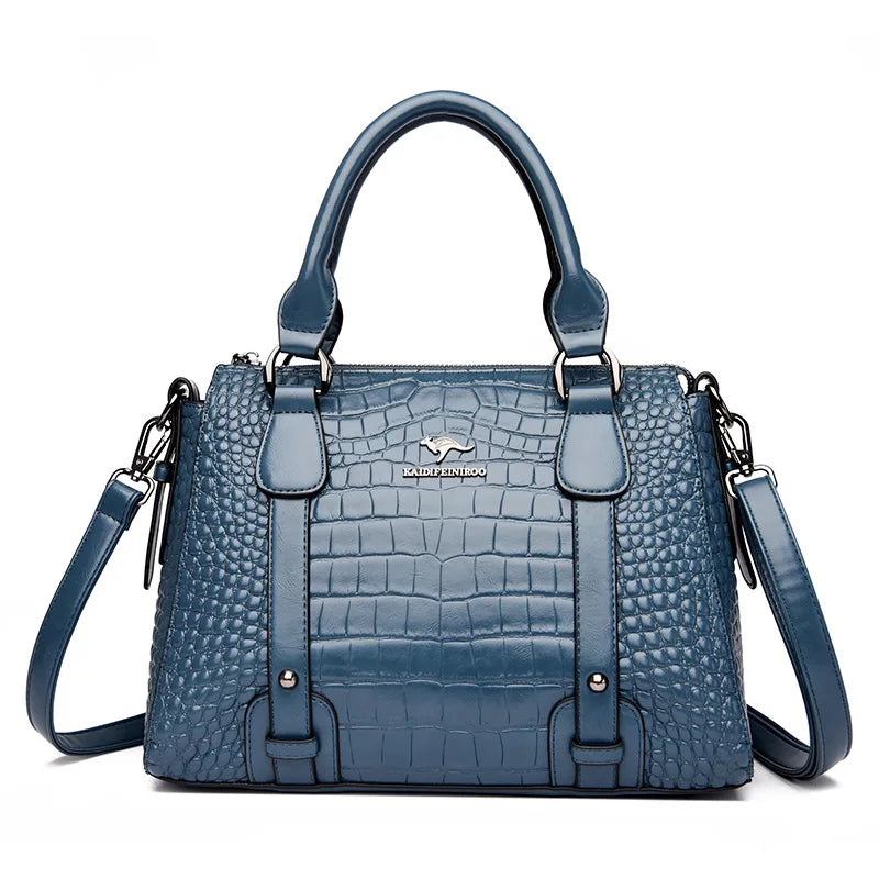 Bolsa feminina elegante couro genuíno - Crocodille