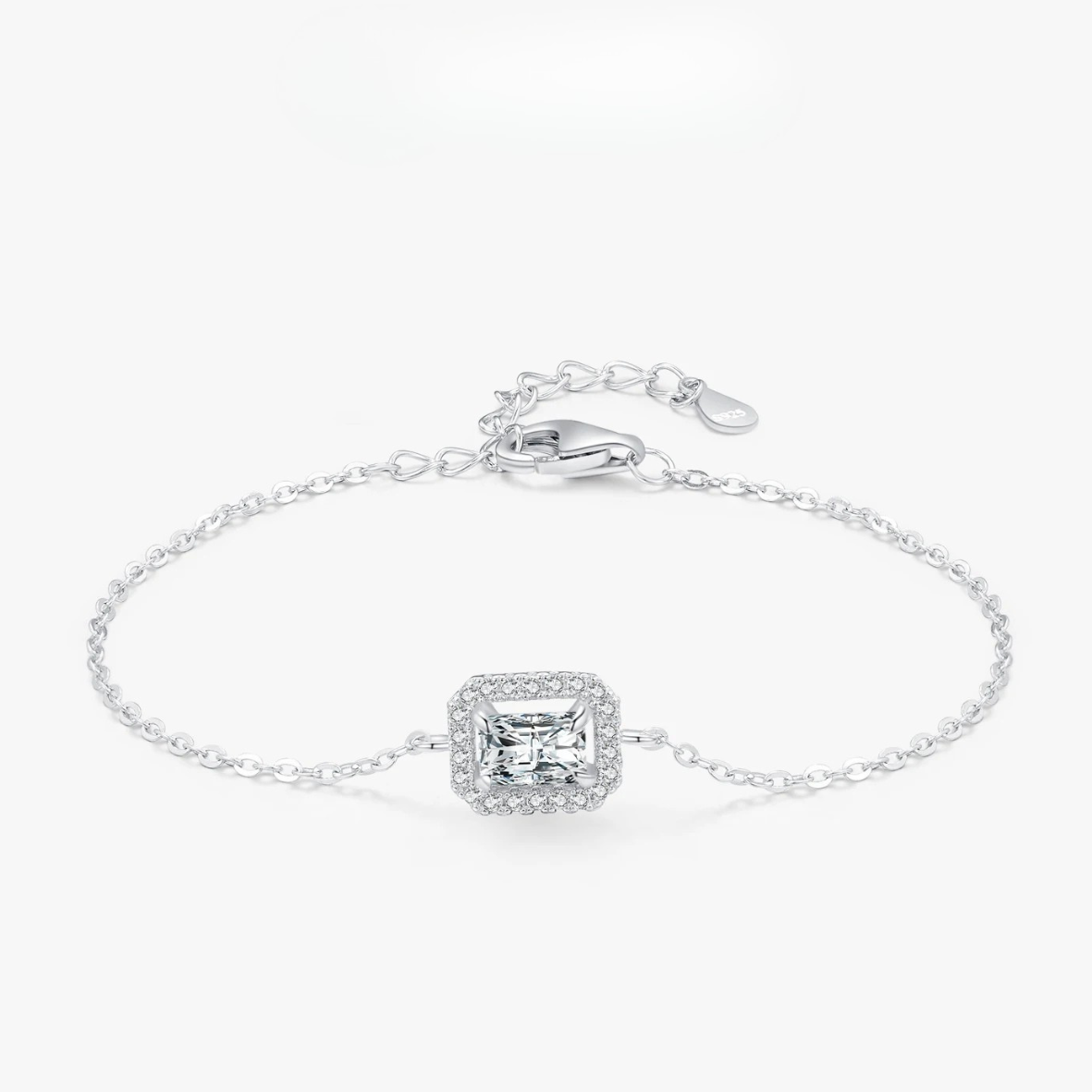 Pulseira feminina de prata 925 - Cristal