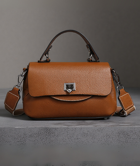 Bolsa feminina de couro genuíno com alça adicional - Zency