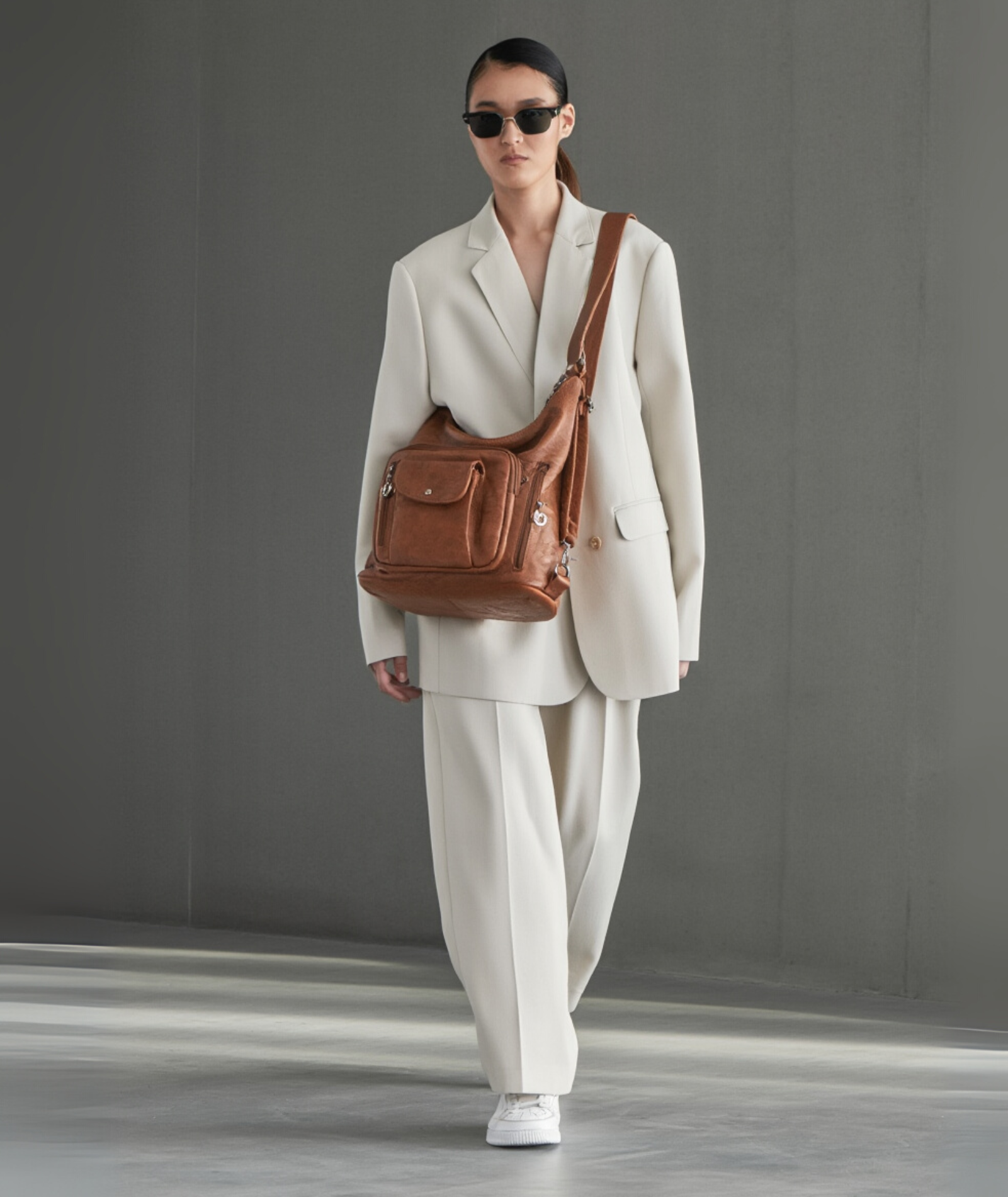 Bolsa feminina de couro ecológico com alça ajustável - Marrocos