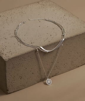 Colar feminino Prata 925 e folheado a ouro - Andrômeda