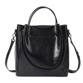 Bolsa feminina grande de couro legitimo - Carmin