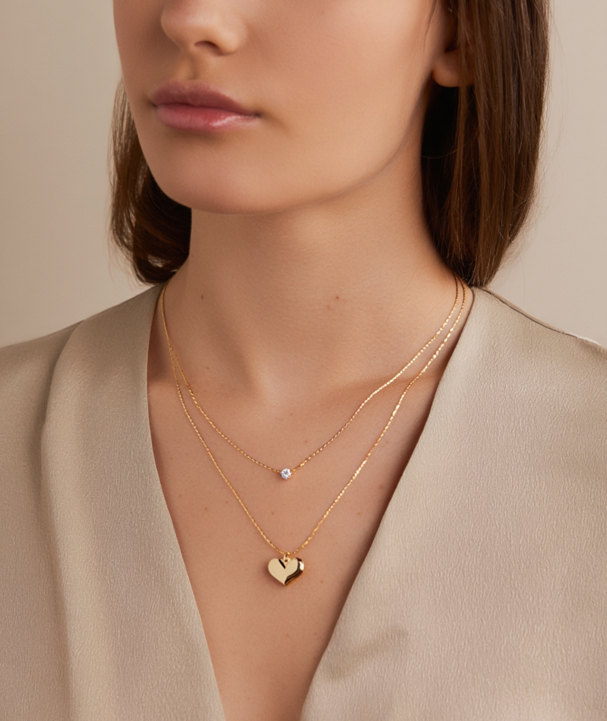 Colar feminino folheado - Shining Heart