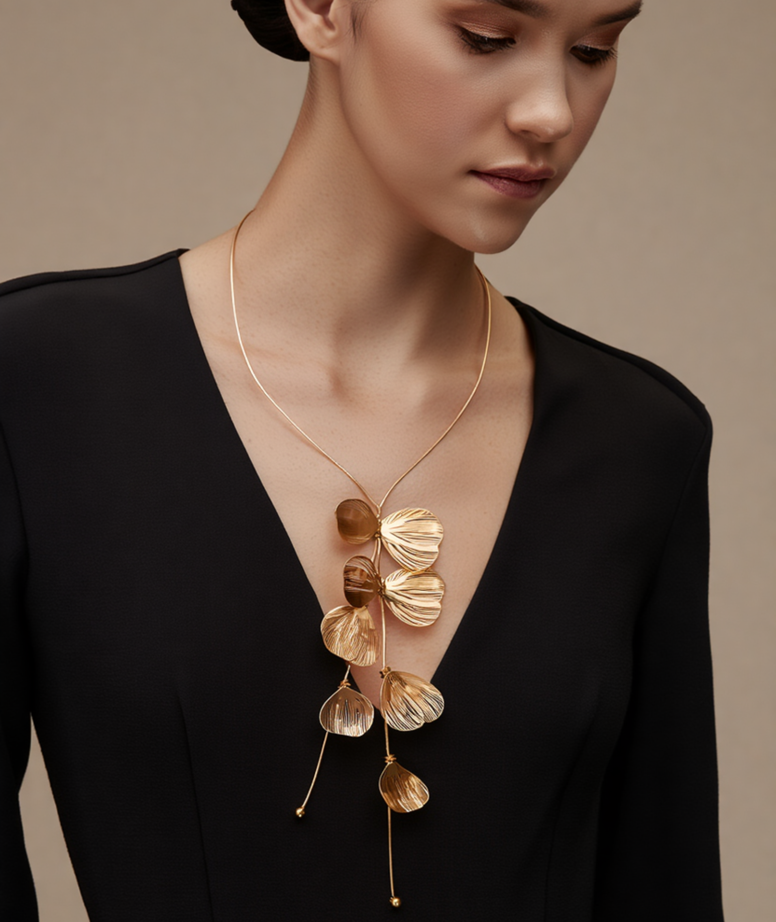 Colar feminino folheado elegante - Sheets