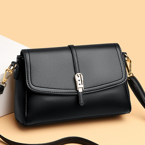 Bolsa feminina de couro com dupla alça removível