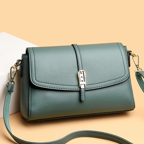 Bolsa feminina de couro com dupla alça removível