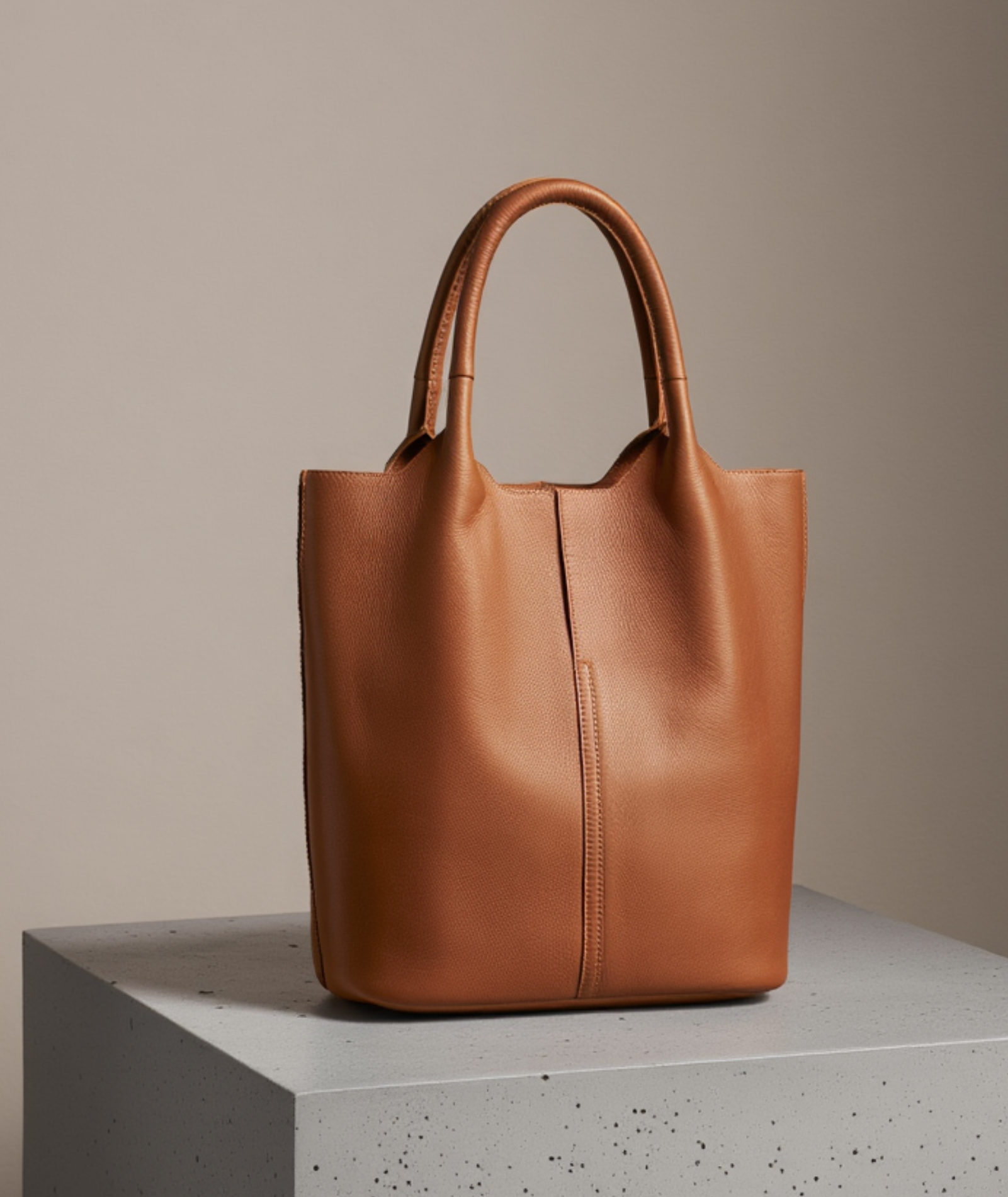 Bolsa feminina grande de couro genuíno