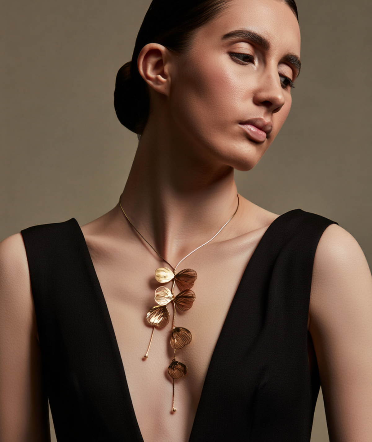 Colar feminino folheado elegante - Sheets