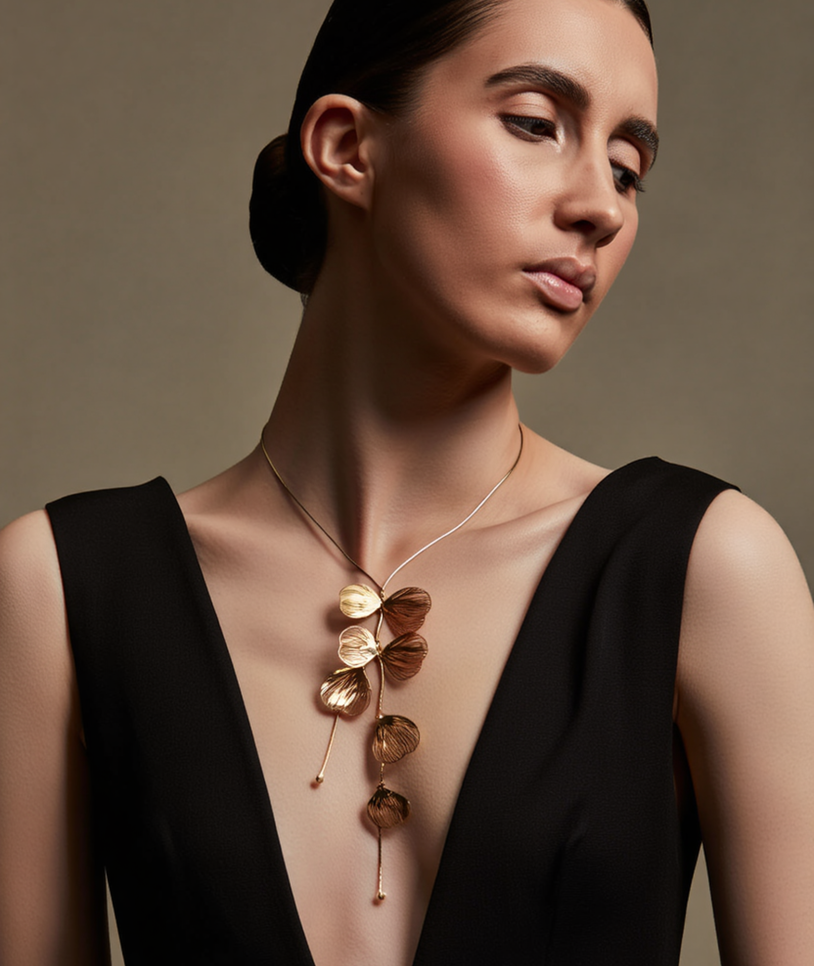 Colar feminino folheado elegante - Sheets