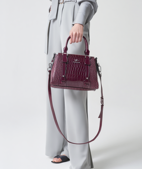 Bolsa feminina elegante couro genuíno - Crocodille