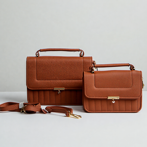 Kit com 2 bolsas de couro com alça adicional - Essencial