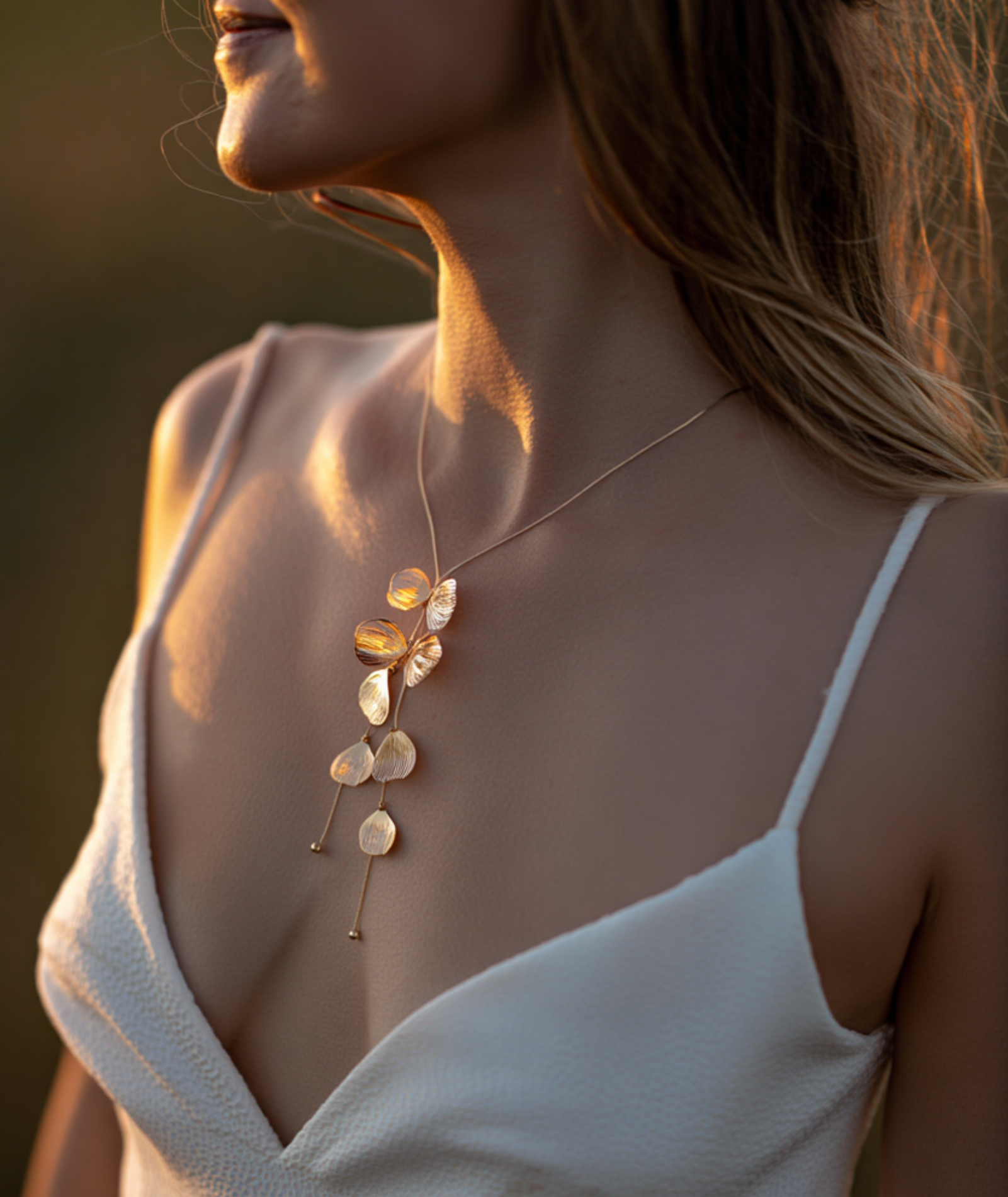 Colar feminino folheado elegante - Sheets