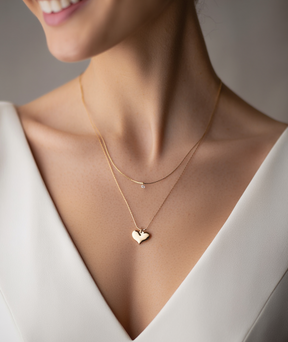 Colar feminino folheado - Shining Heart