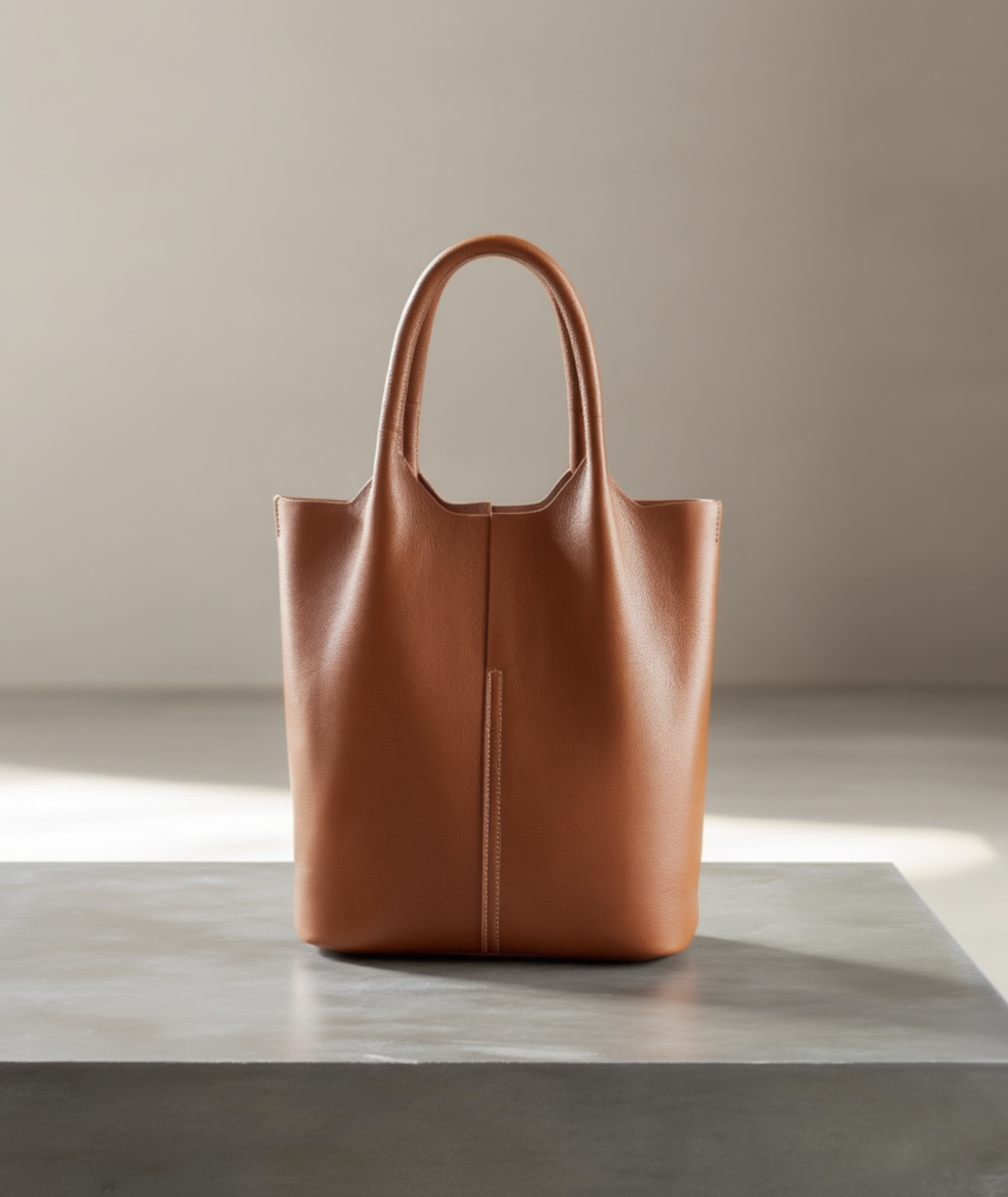 Bolsa feminina grande de couro genuíno