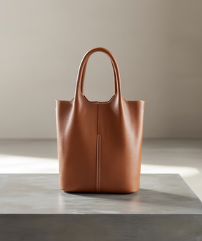 Bolsa feminina grande de couro genuíno