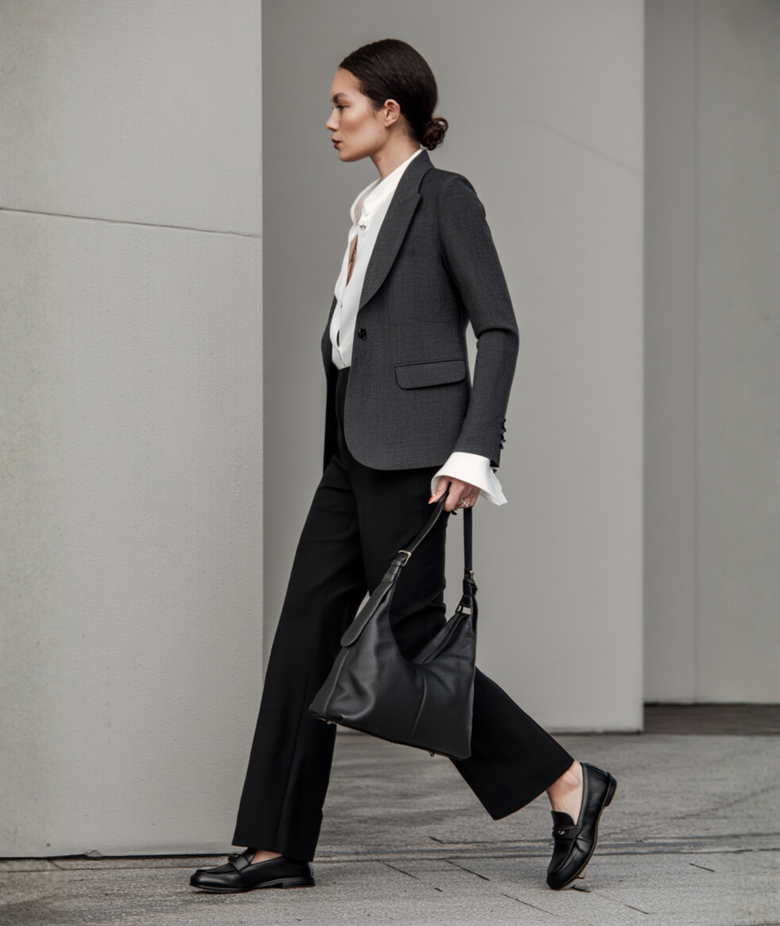 Bolsa feminina de ombro de couro legítimo