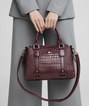Bolsa feminina elegante couro genuíno - Crocodille